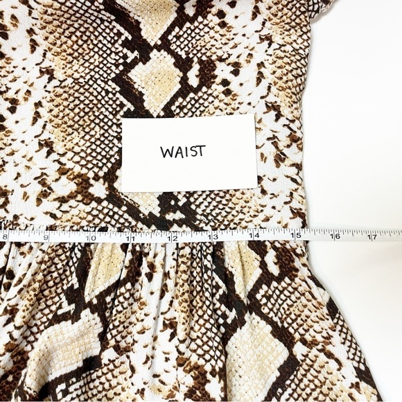 Anthropologie Maeve Juno Printed‎ Dress XS reptile snake neutral beige snakeskin - Picture 9 of 14